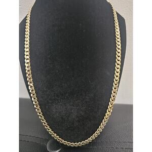 24inch. 14K Gold plated on brass- 6mm diamond cut Cuban Link Chain Necklace